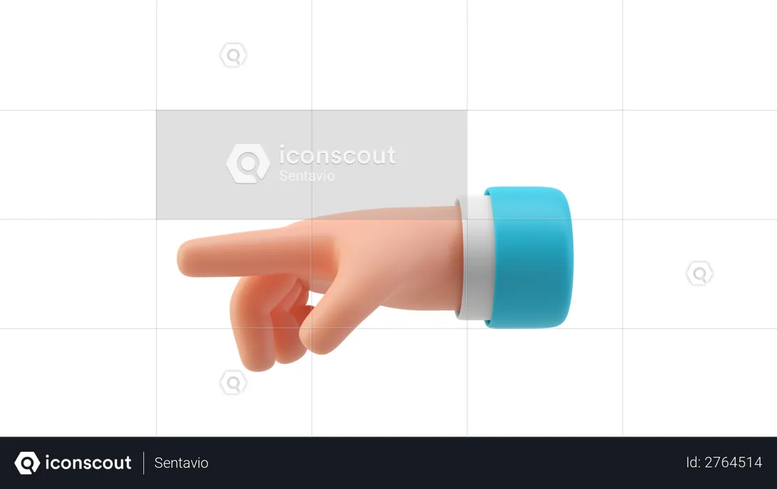 Direction showing hand gesture  3D Illustration