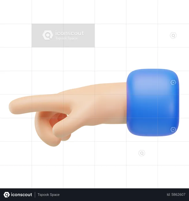 Direction Showing Hand Symbol  3D Icon