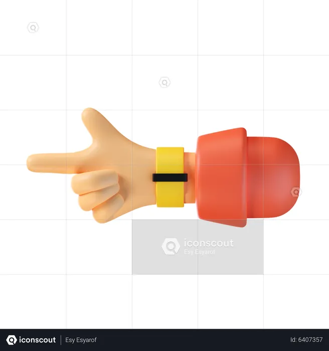 Direction Showing Hand Symbol  3D Icon