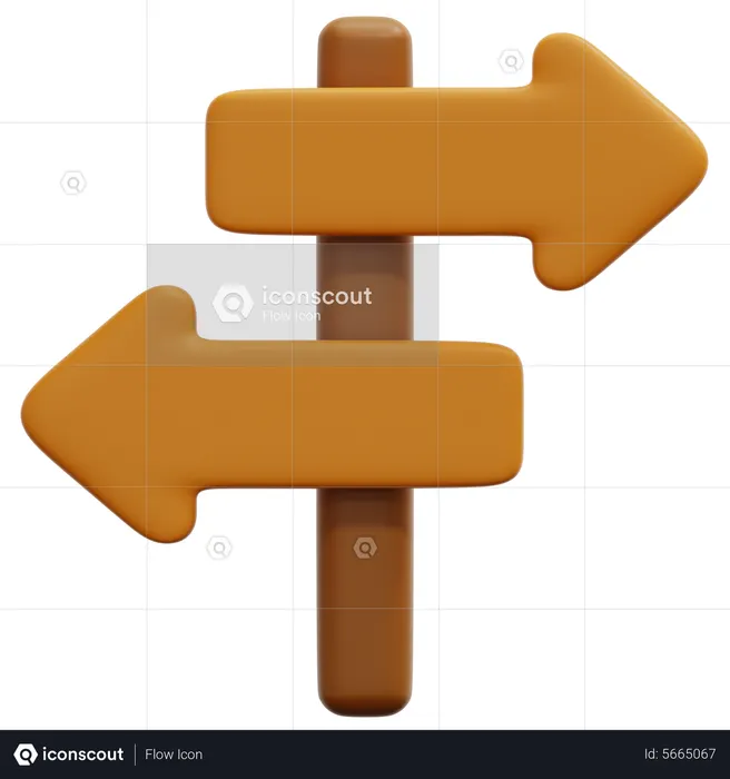Direction Sign  3D Icon