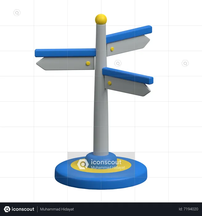 Direction Sign  3D Icon