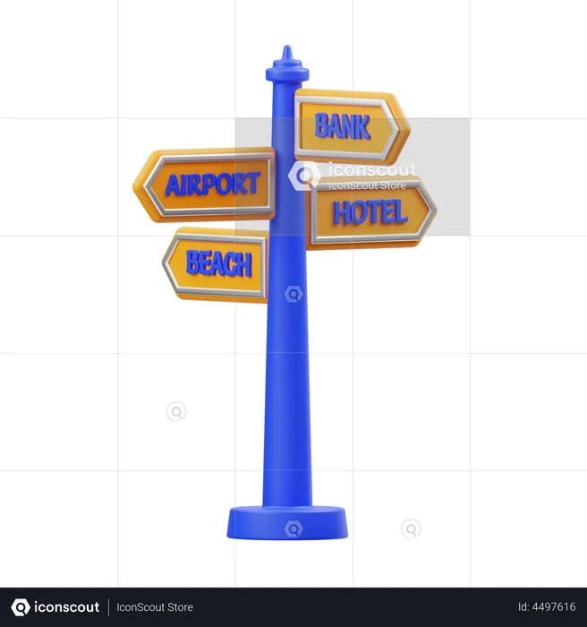 Directional Sign  3D Icon