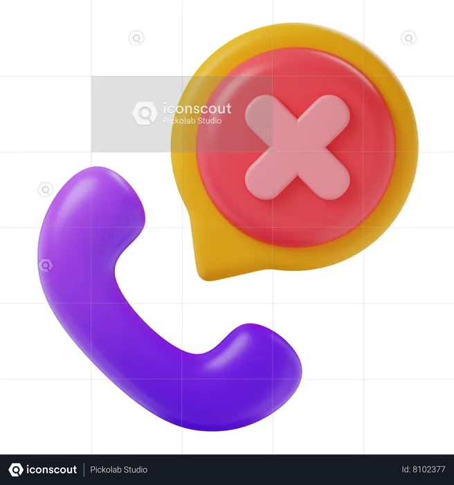 Disabled call  3D Icon