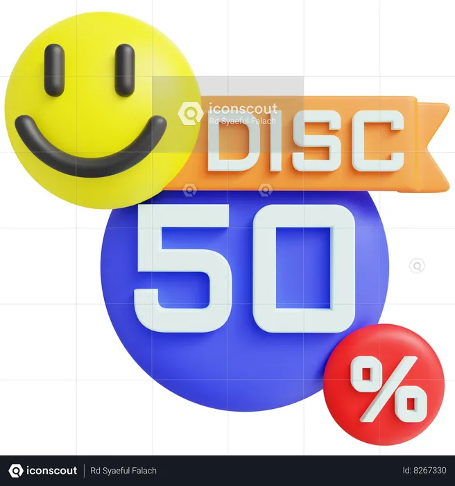 Disc 50 Percent  3D Icon