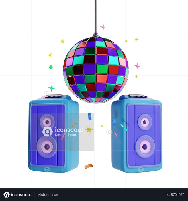 Disco Ball With Sound Speaker  3D Icon