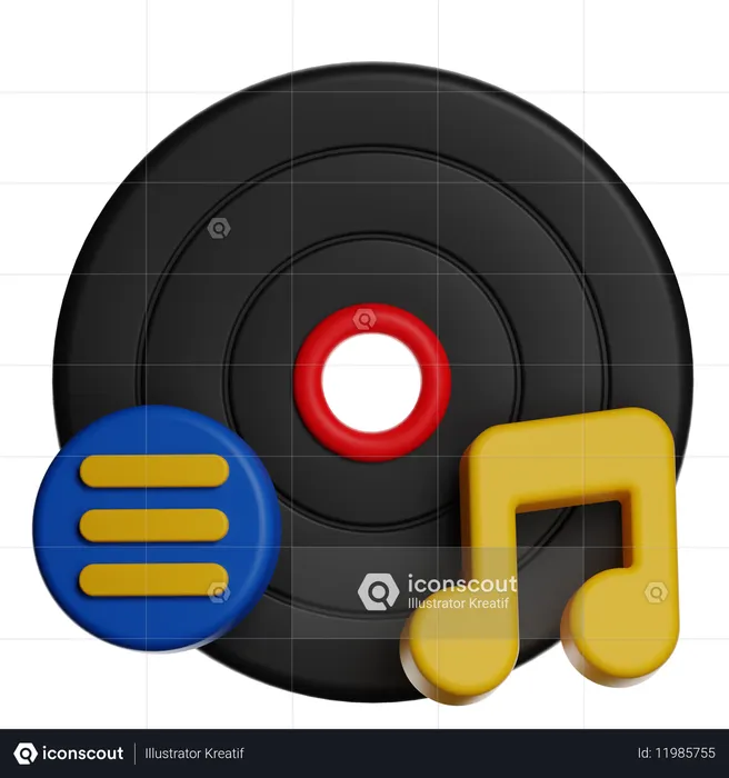 Disco de musica  3D Icon