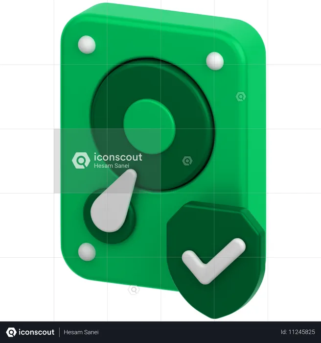 Disco duro con escudo  3D Icon