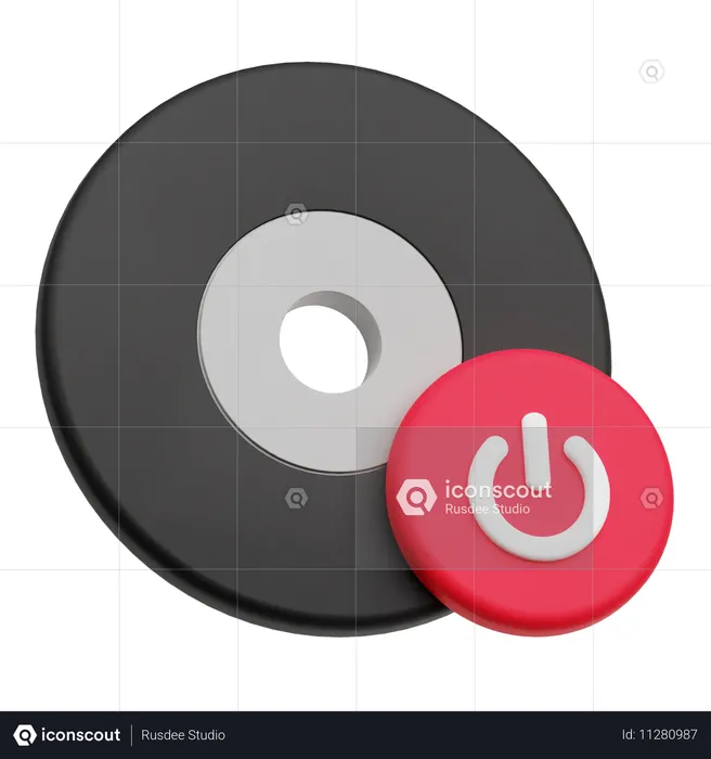 Disco de música  3D Icon