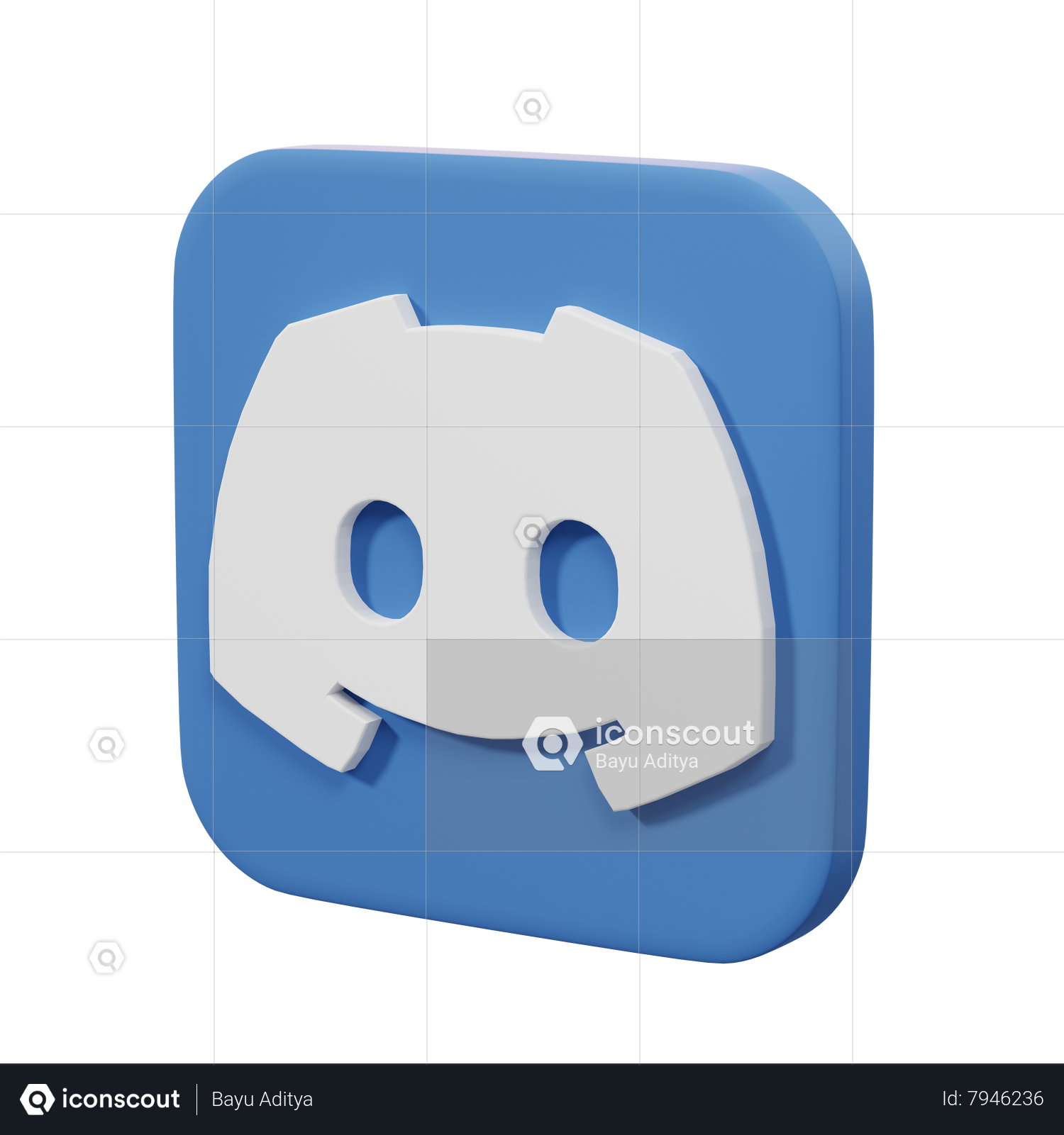 Discord Logo 3D Icon download in PNG, OBJ or Blend format