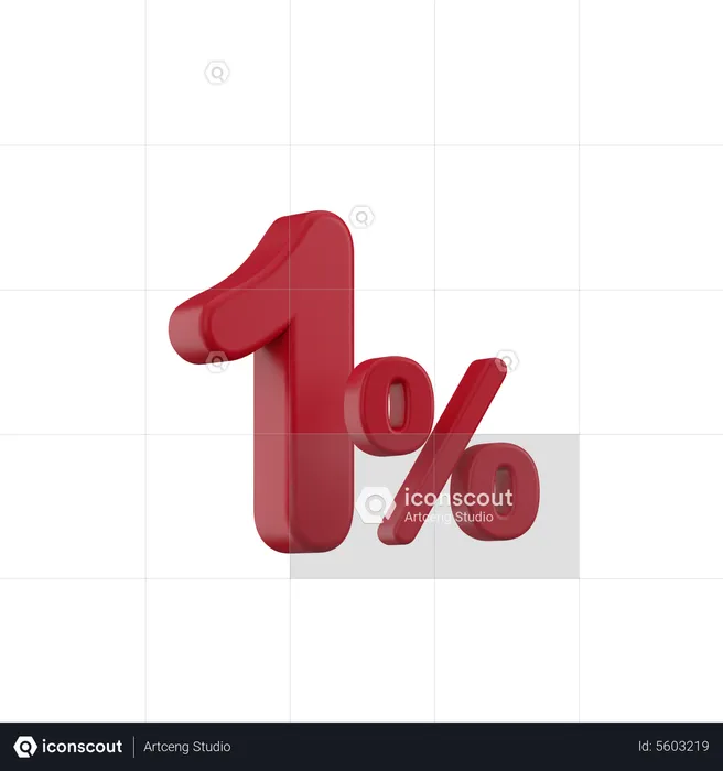 Discount 1%  3D Icon