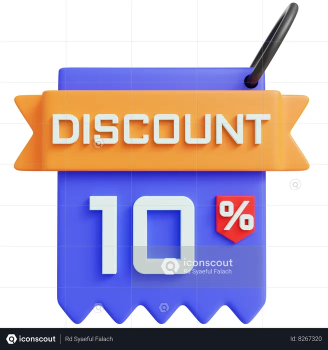 Discount 10 Percent  3D Icon