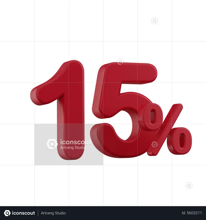 Discount 15%  3D Icon