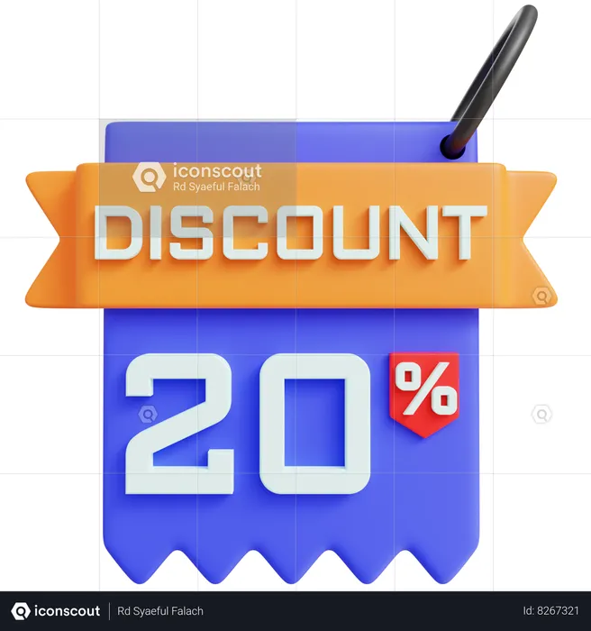 Discount 20 Percent  3D Icon