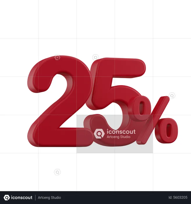 Discount 25%  3D Icon