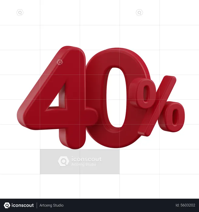 Discount 40%  3D Icon