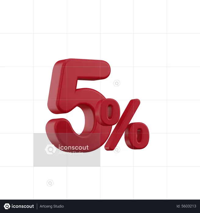 Discount 5%  3D Icon