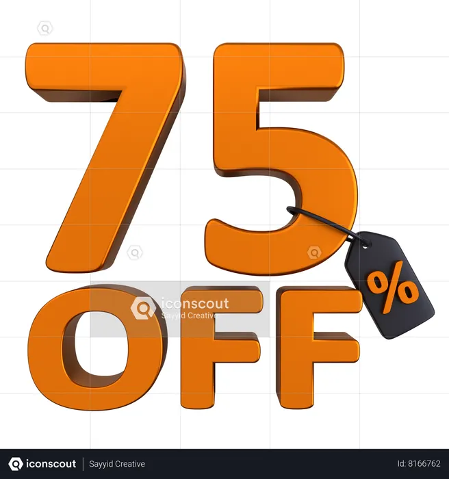 Discount 75 Percent  3D Icon