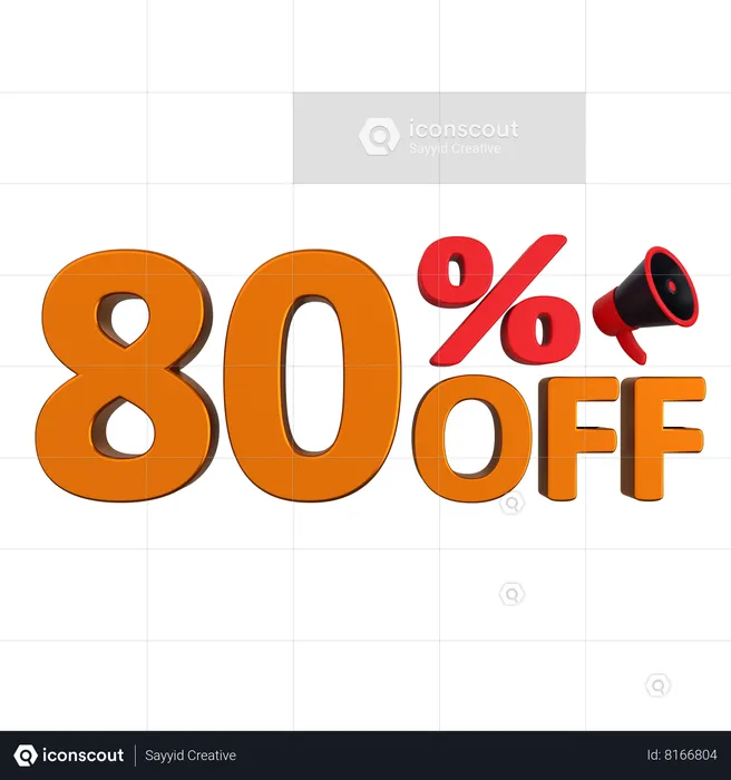 Discount 80  3D Icon