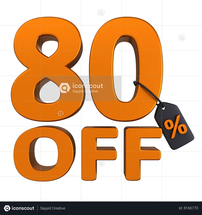 Discount 80 Percent  3D Icon