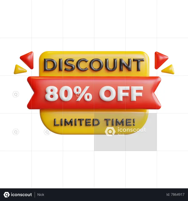 Discount 80 Percentage  3D Icon