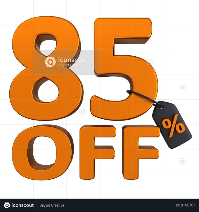 Discount 85 Percent  3D Icon