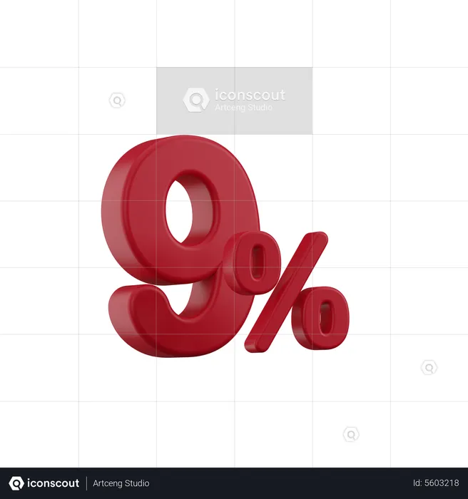 Discount 9%  3D Icon