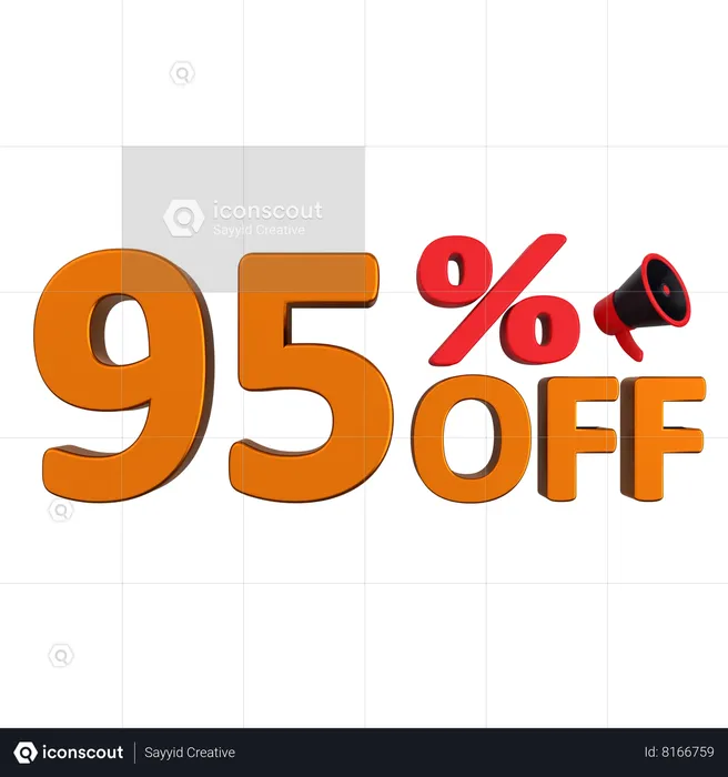 Discount 95  3D Icon
