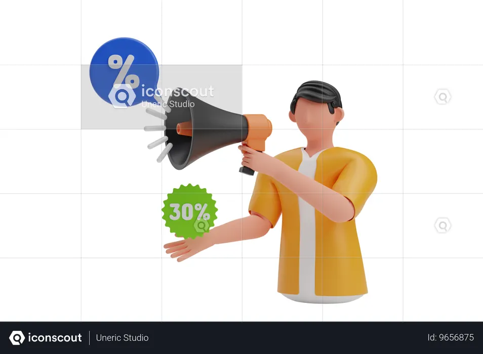 Discount Announcement  3D Icon