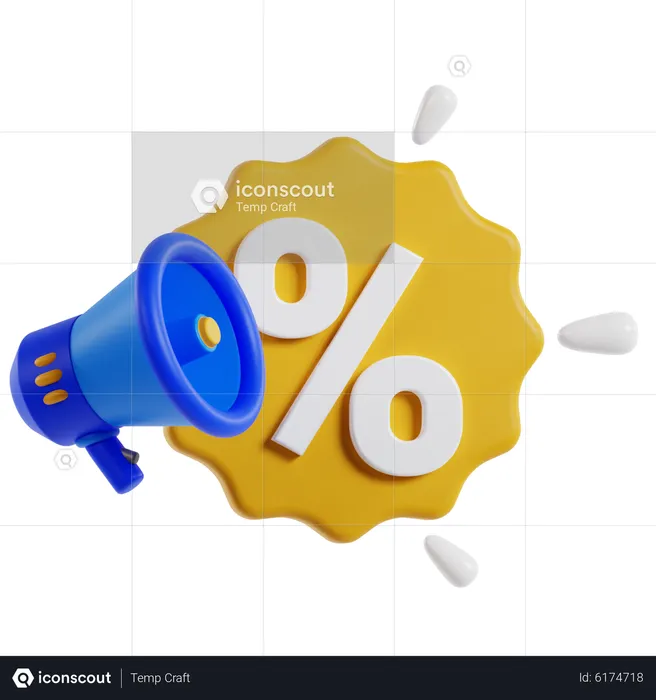 Discount Announcement  3D Icon