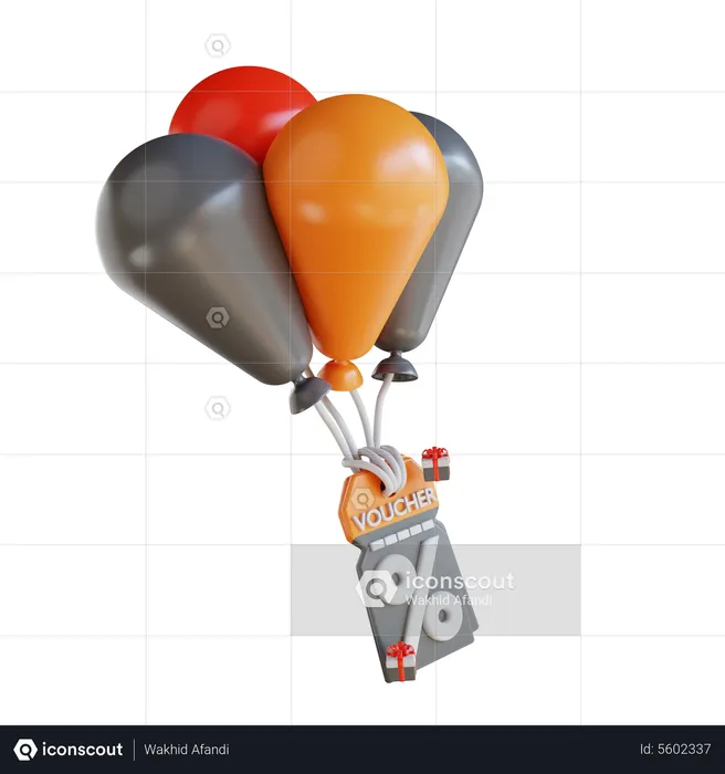 Discount Badge Balloon  3D Icon