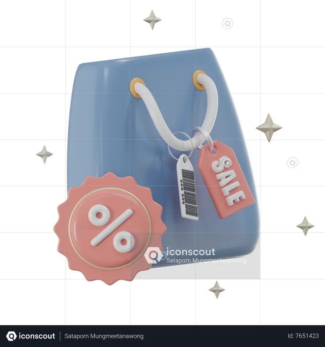 Discount Bag  3D Icon