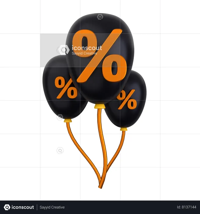 Discount Balloon  3D Icon