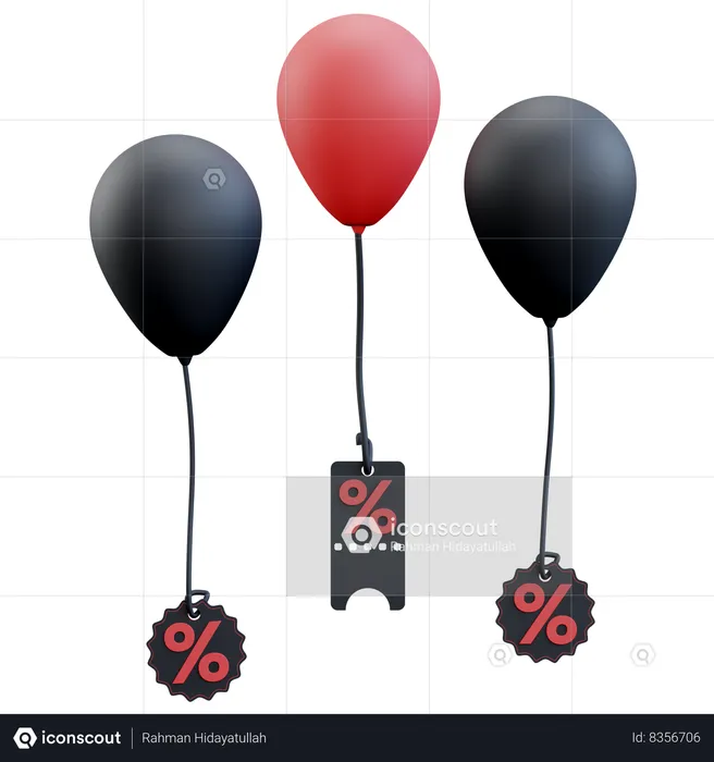 Discount Balloon  3D Icon