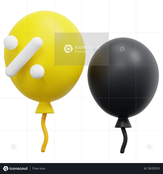 Discount Balloons  3D Icon