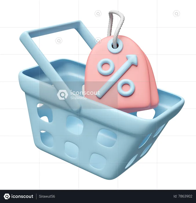 Discount Basket  3D Icon