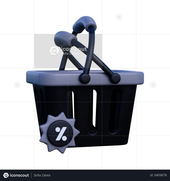 Discount Basket  3D Icon