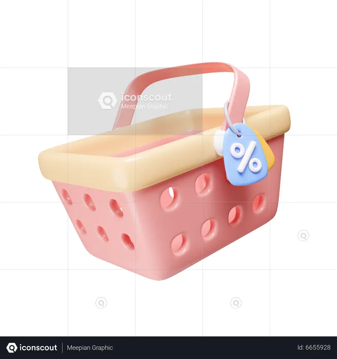 Discount Basket  3D Icon