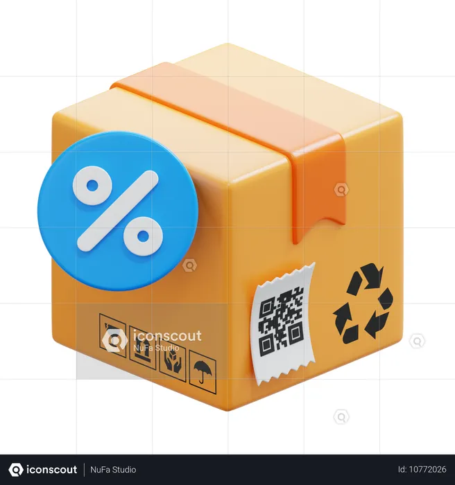 Discount Box  3D Icon