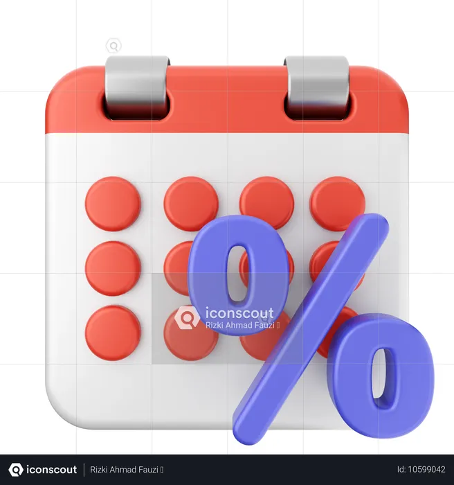 Discount Calendar  3D Icon