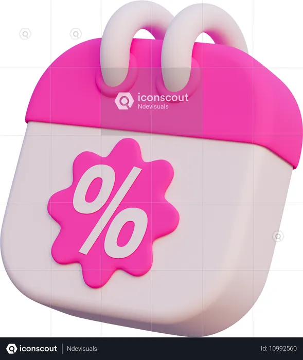 Discount Calendar  3D Icon