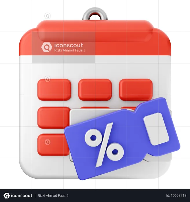 Discount Calendar  3D Icon