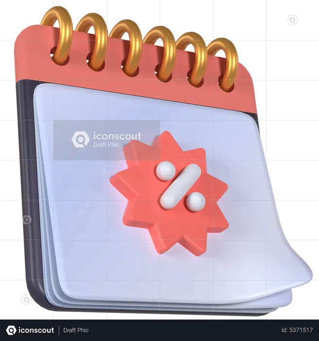 Discount calendar  3D Icon