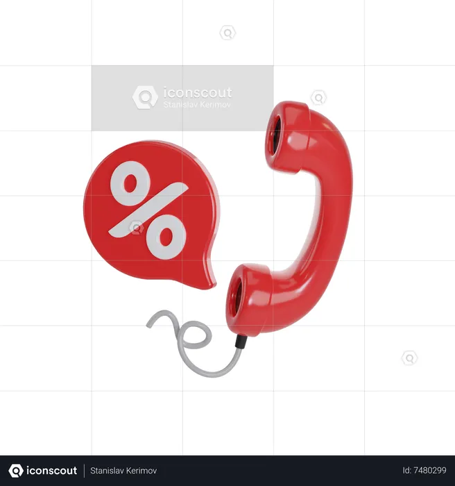 Discount Call  3D Icon