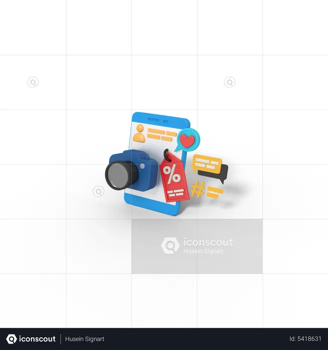 Discount Camera Sell In Phone  3D Icon