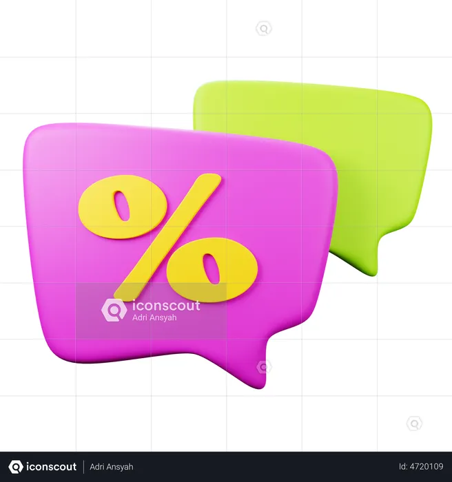 Discount Chat  3D Illustration