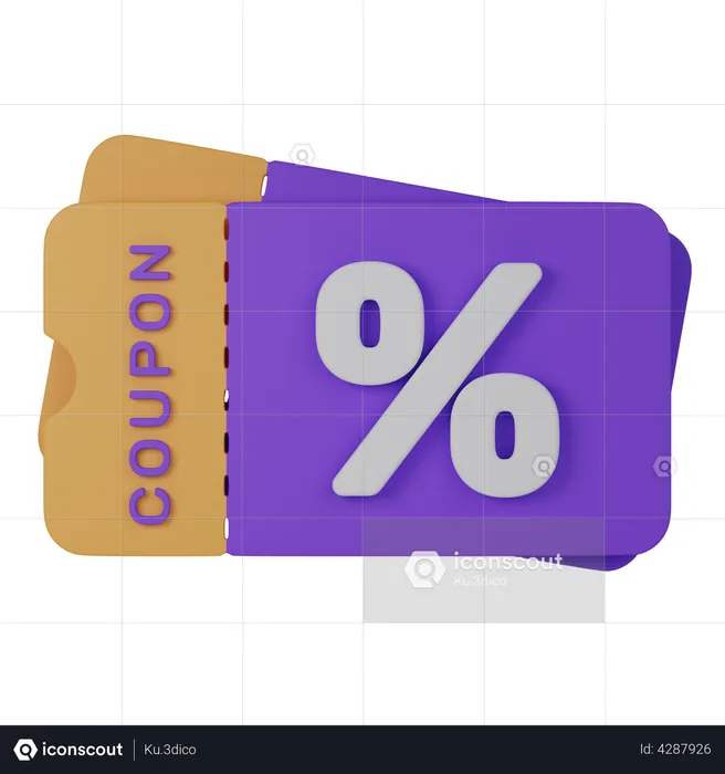 Discount Coupon  3D Illustration