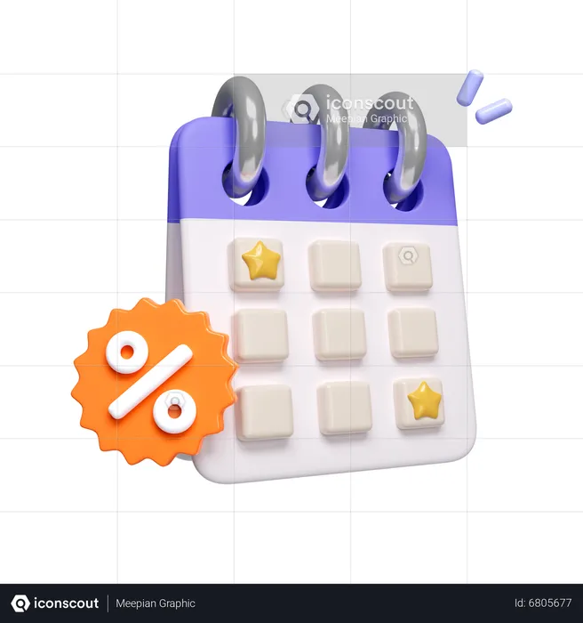 Discount Date  3D Icon