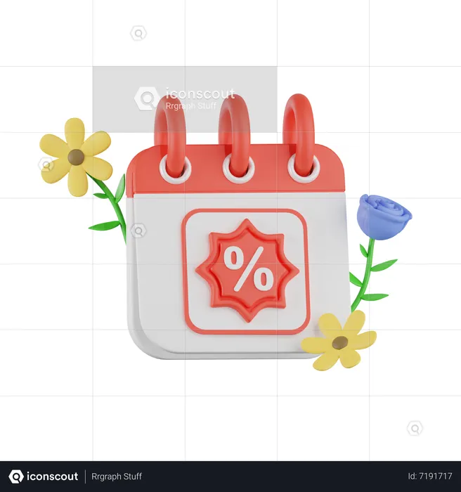 Discount Date  3D Icon