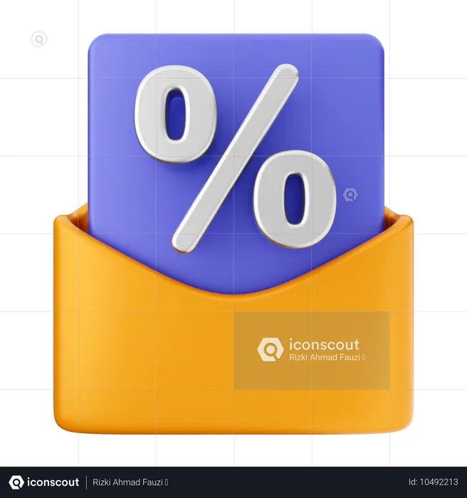 Discount Email Message  3D Icon