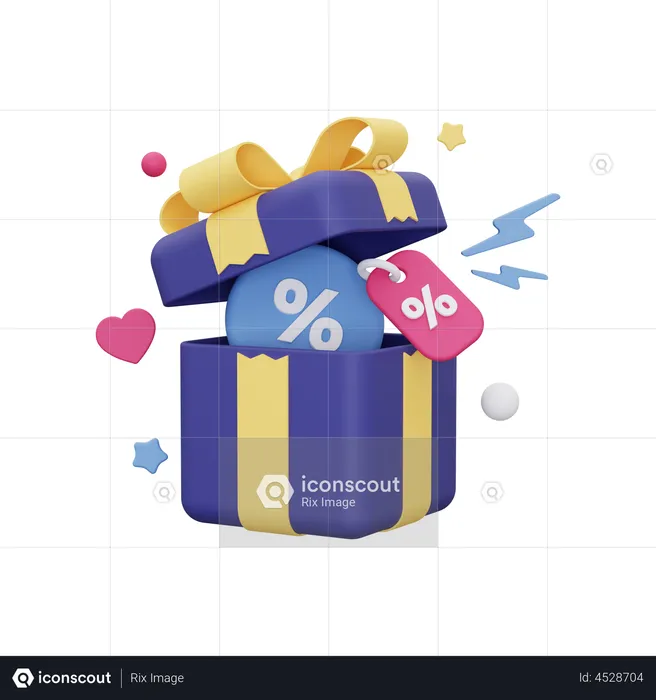 Discount Gift  3D Illustration